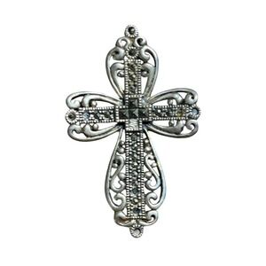Scrap Sterling Silver Cross Pendant Charm Filigree Detailed Thailand 10.33 Grams